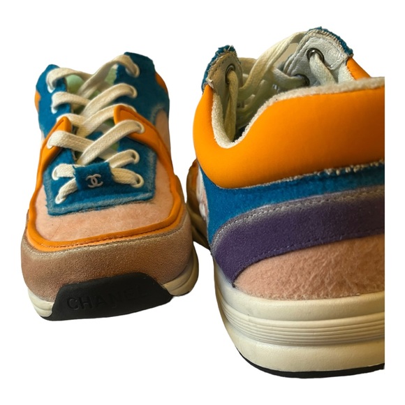 Chanel Multicolor Calfskin Suede CC Logo Trainer Sneaker - Picture 8 of 15